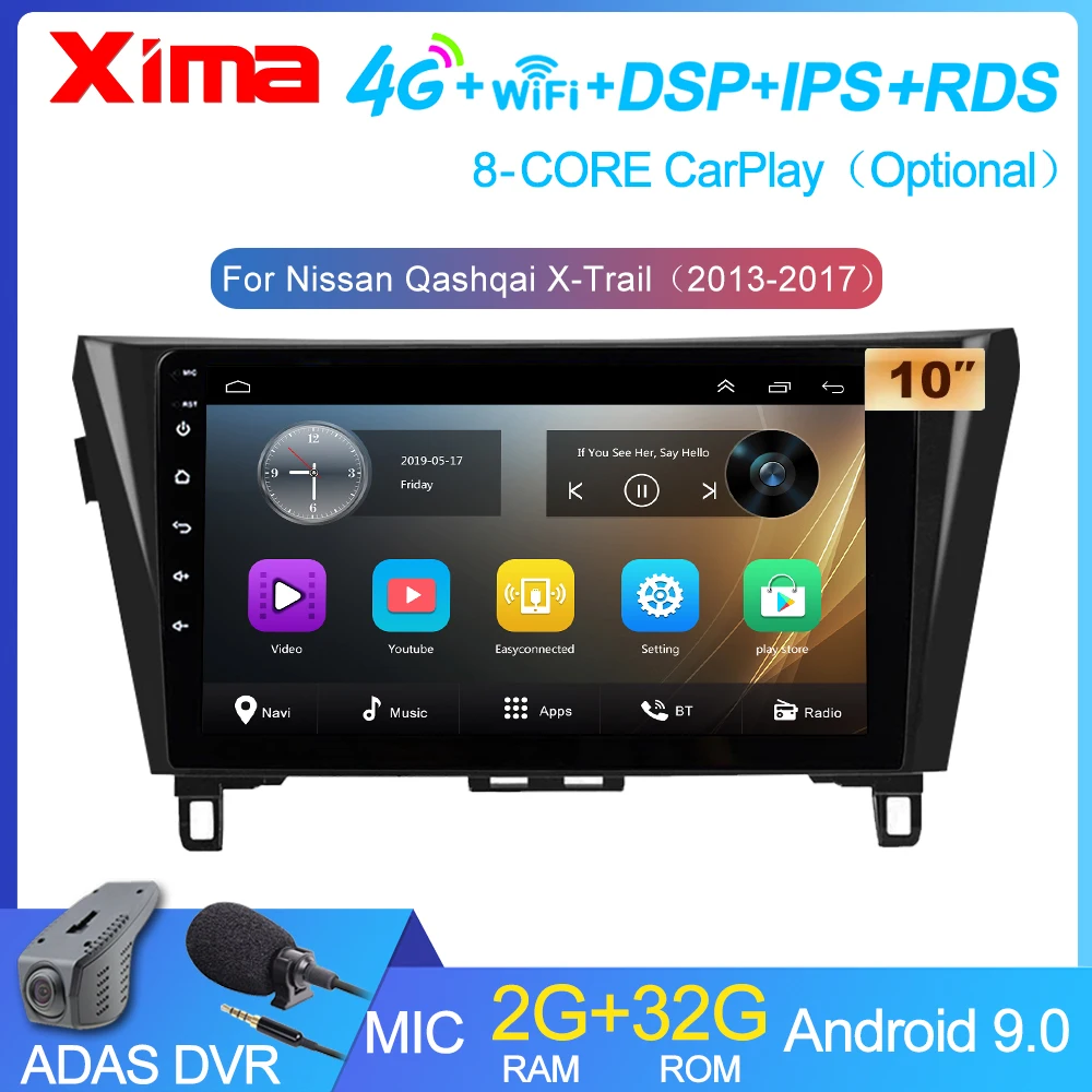 Автомагнитола XIMA 2 Din мультимедийный Видеоплейер на Android 9 0 для Nissan Qashqai X-Trail xtrail 3 T32