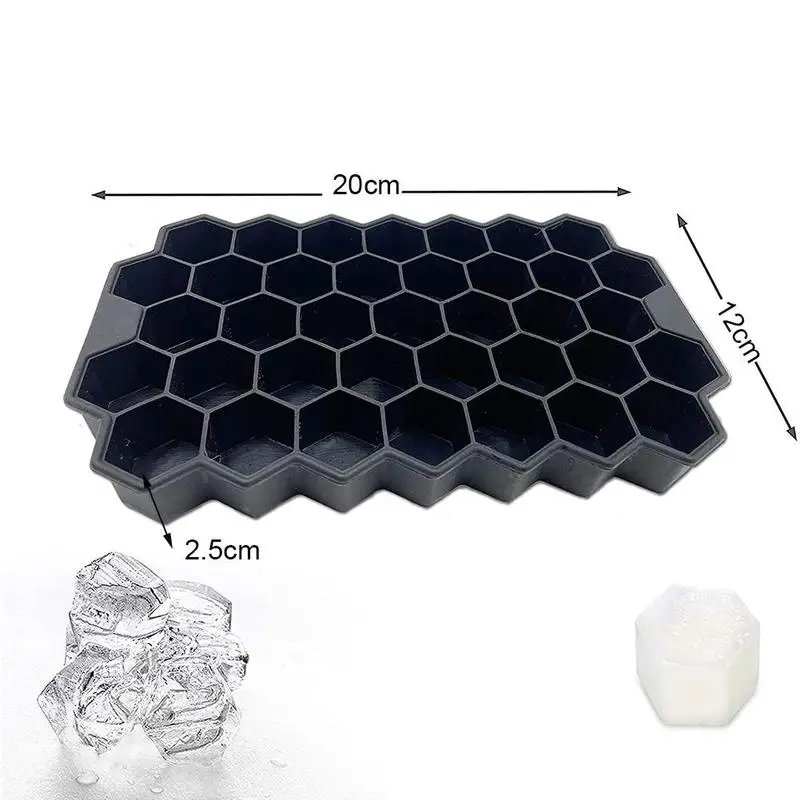 

Silicone Ice Mould 37 Cavity Ice Cube Maker Honeycomb Ice Cube Tray Magnum Mold Forms Food Grade Mold for Whiskey Cocktail