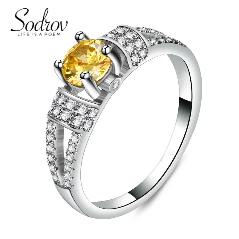 

Fashion Yellow Cz Rings for Women Accessories for Women Jewelry Brand Luxury 2021 Trendy Jewelry for Gift Ring