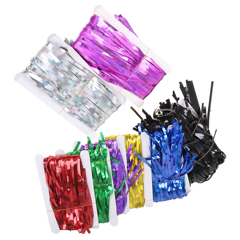 1 м/3 м золотой серебряный металлик Блестки из фольги бахрома занавеска украшение