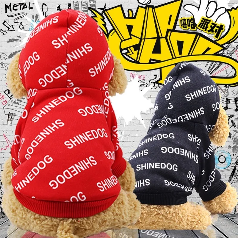 

Shinedog Dog Clothes Hoodie Letter Pet Clothings Fashion Red Dogs Clothing Cute Beautiful Chihuahua Autumn Winter Boy Ropa Perro