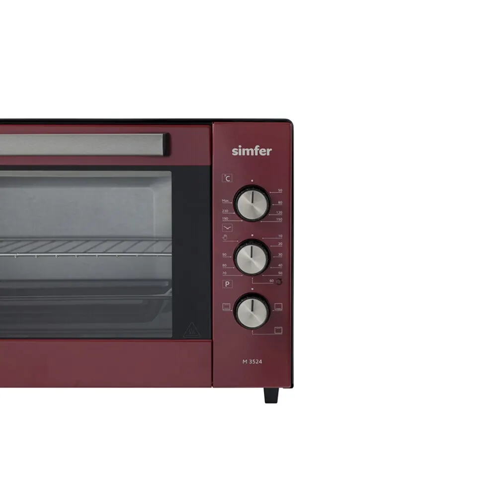 Мини-печь электрическая Simfer M3524 35л 3 режима нижний нагрев верхний ниж.+верх. 1300 Вт |