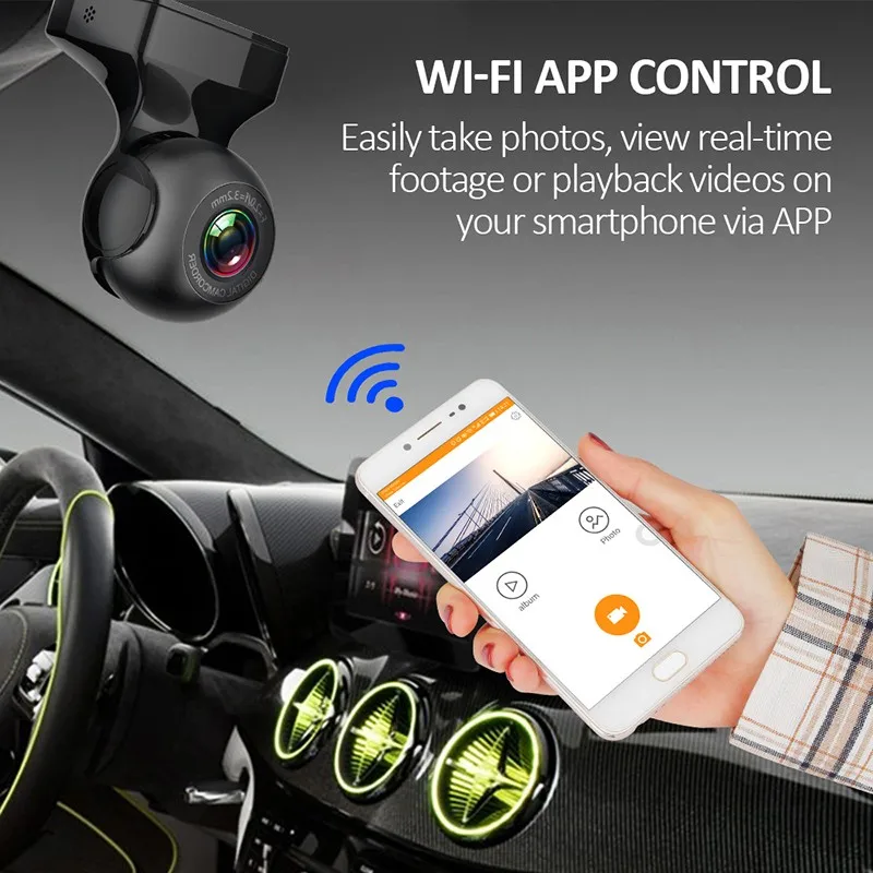 FHD 1080P видеорегистратор Wifi видео Регистратор Автомобильный g сенсор камера