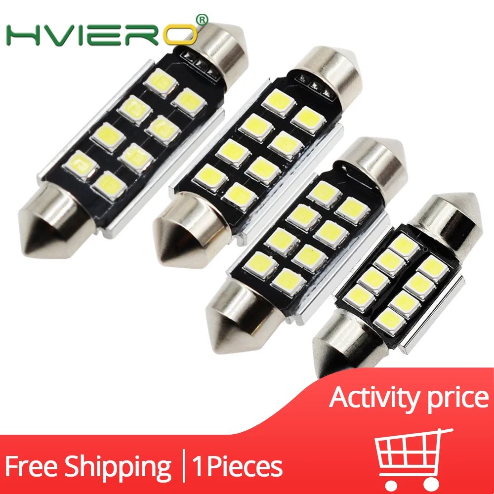 1 шт. 2835 8SMD Купол гирлянда Canbus Led 36 мм 39 42 белый авто светодиодные лампы для чтения