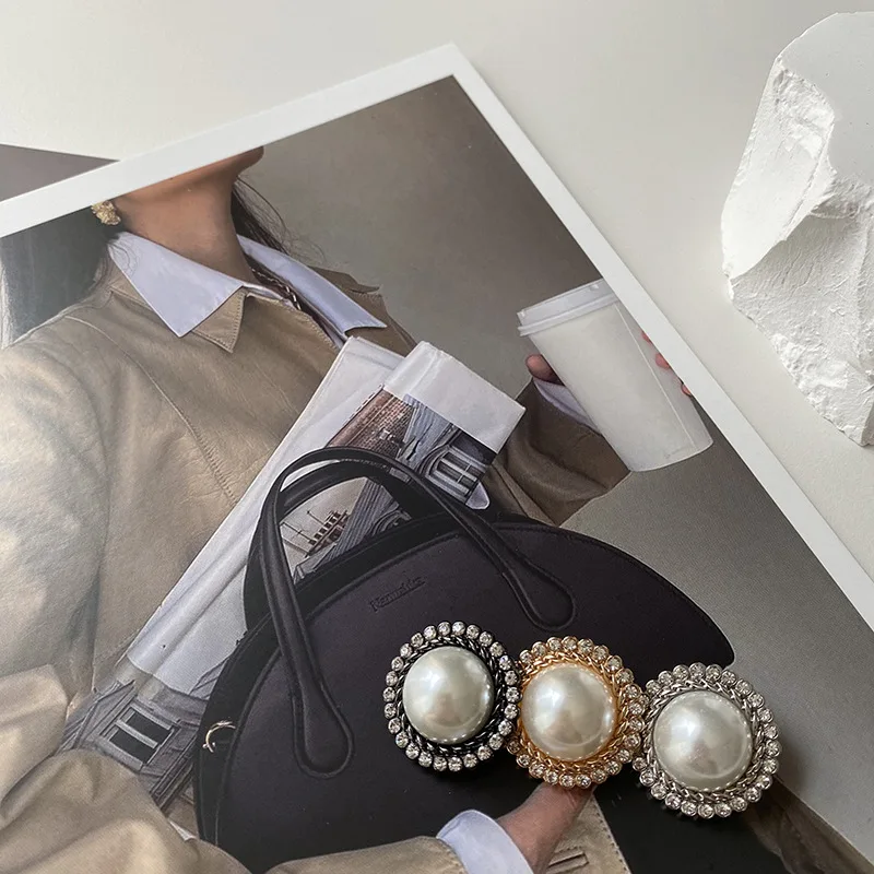 

Rhinestone Buttons For Woolen Coat Winter Women Decorative Handicraft Diy Supplies Round Metal Button Vintage 6pcs Wholesale