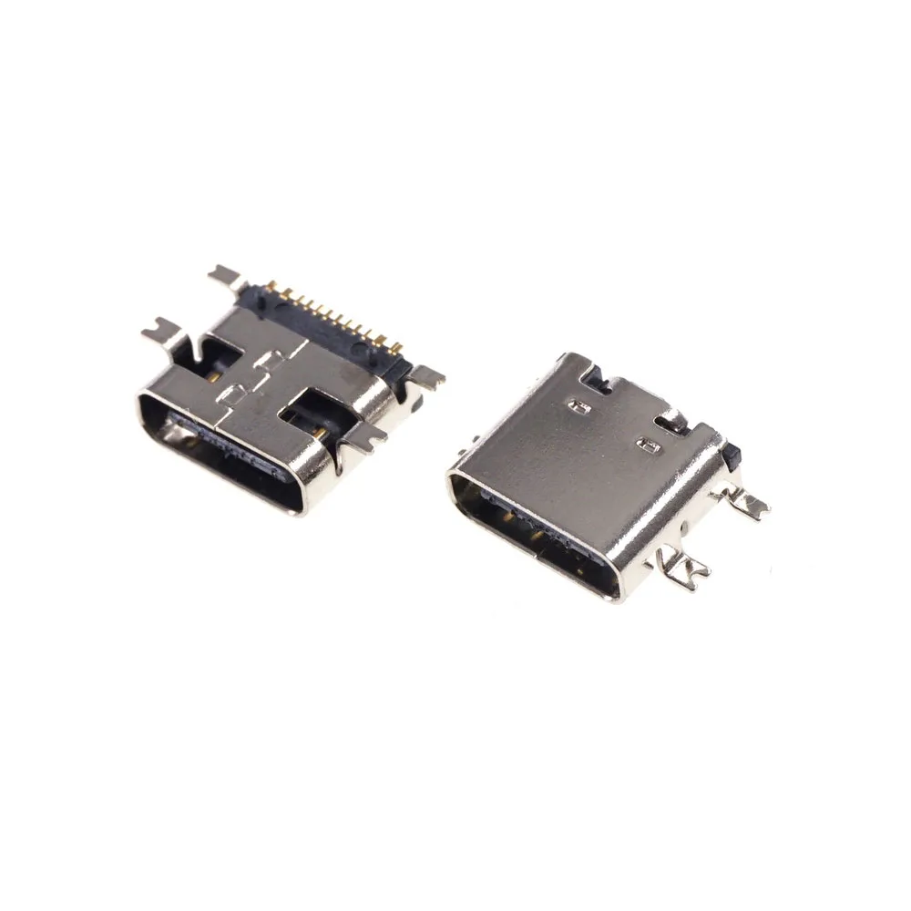 100 шт. USB 3 1 Тип C разъем 16 Pin штепсельная розетка под прямым углом SMT муфтовый
