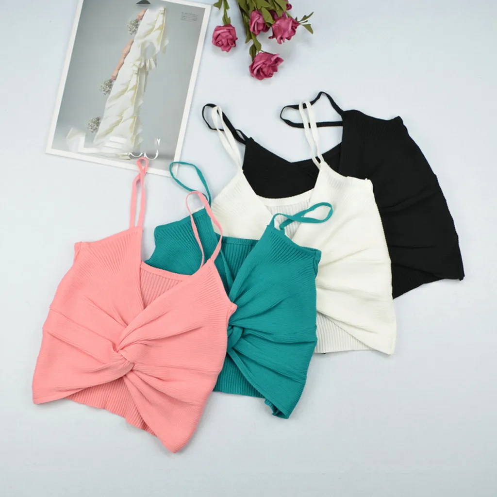 Слинг Топ на бретелях для женщин летний классический короткий топ уличная мода