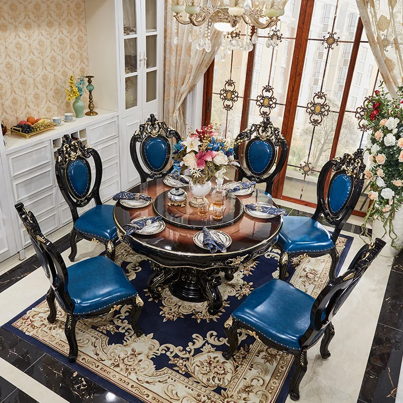 Мебель для столовой однотонная искусственная кожа со стульями| |