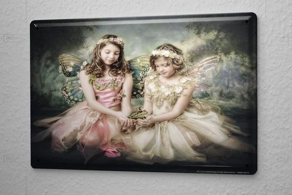 

Retro tin paintings Tin Sign Fantasy Motif Girl Frog Kingside