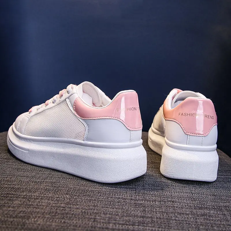 

2021 Spring Fashion Platform Sneakers Women Comfortable Women Casual Shoes Lightweight Lace-up Breathable Mesh Shoes Woman Tenis