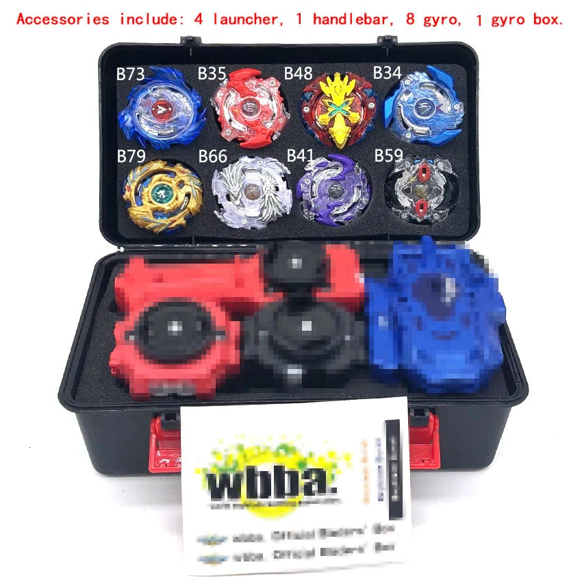 8pcs launcher box B148 Beyblade Burst Bey Blade игрушка металлическая Funsion Bayblade набор коробка для хранения с ручкой пусковая пластиковая коробка игрушки для детей - Цвет: 8pcs launcher box
