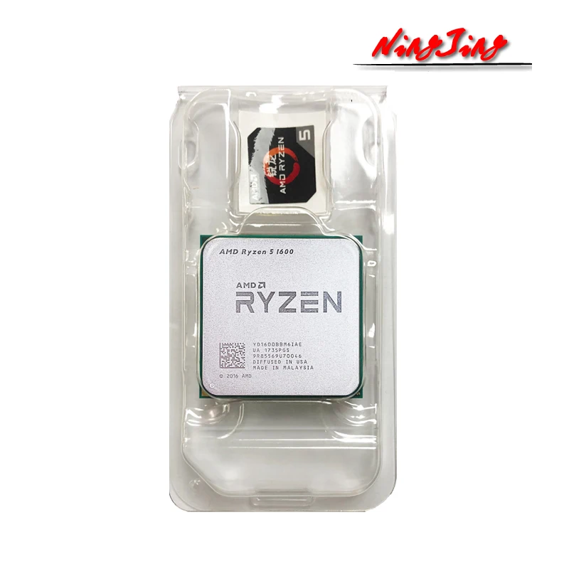 AMD Ryzen 5 1600 НОВЫЙ R5 3.2 ГГц Шестиядерный двенадцатипоточный 65 Вт процессор YD1600BBM6IAE Socket AM4 новый, но без вентилятора.