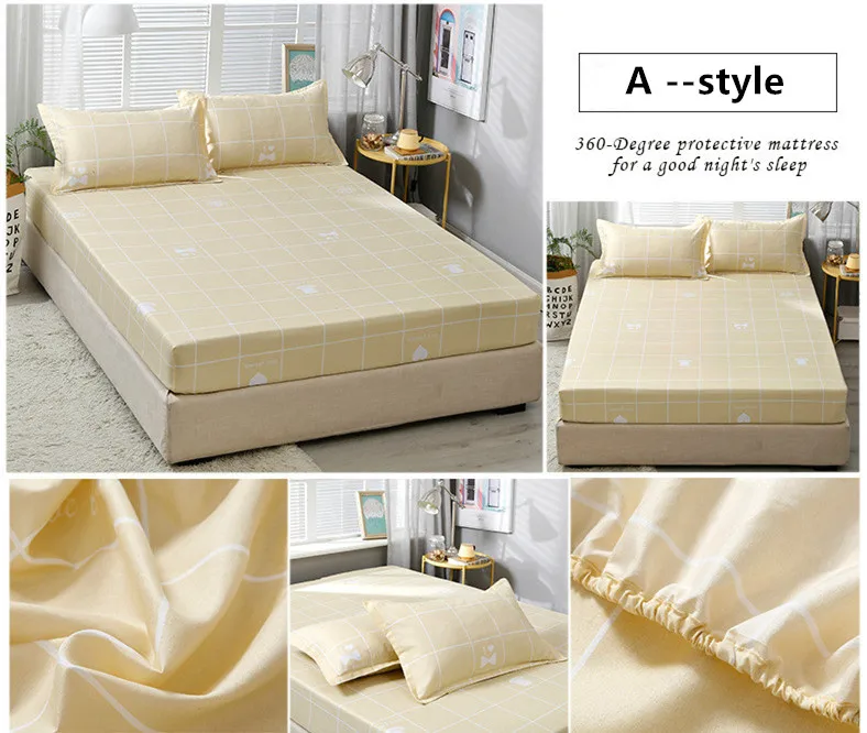 Простыня с клетчатым принтом и наволочкой высококачественные простыни