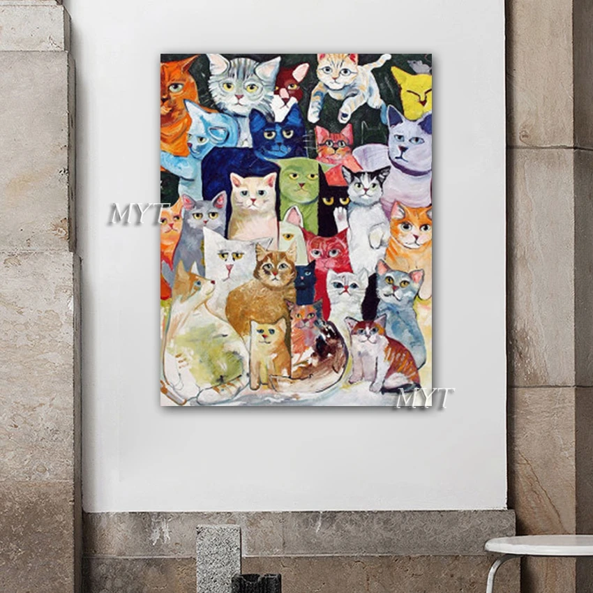 Милые домашние кошки картина маслом настенные картины 100% ручная роспись холст
