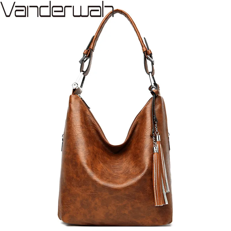 Винтажные женские сумки на плечо с кисточками дизайнерские кожаные через для