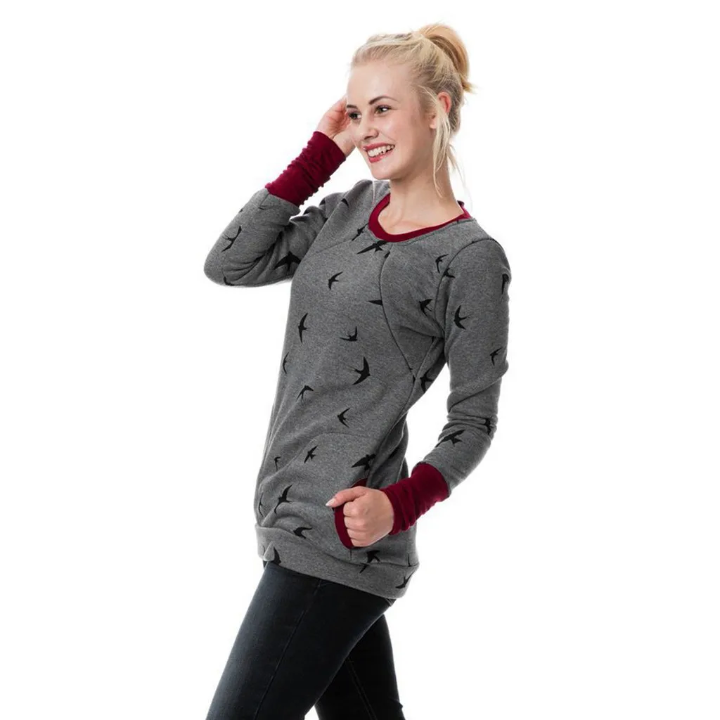 ARLONEET женская верхняя одежда с капюшоном для беременных, толстовки с капюшоном для грудного вскармливания, джемпер CA16