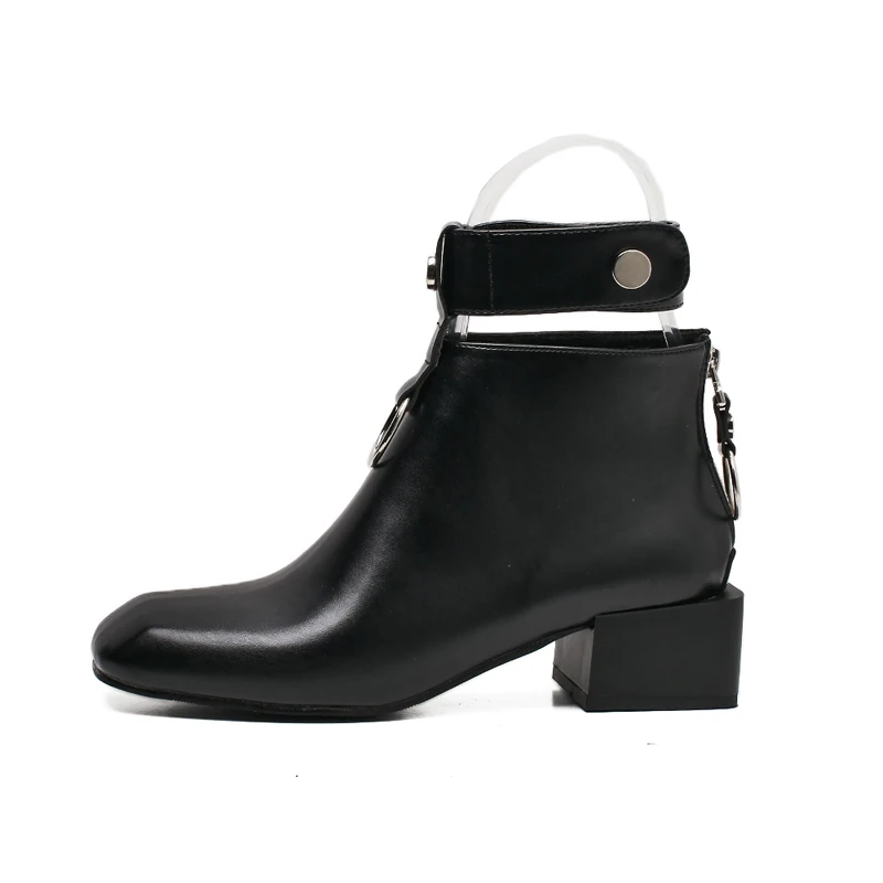 Женские ботильоны в стиле ретро осенние ботинки панк с круглым ремешком и