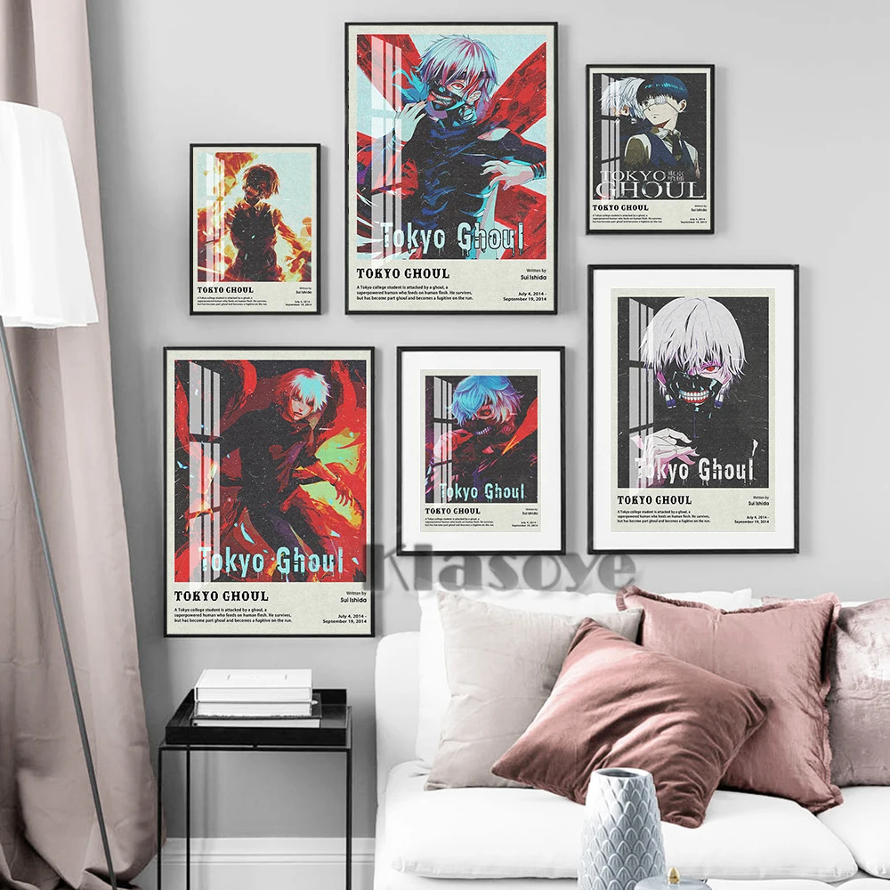 

Tokyo Ghoul Anime Poster Japan Manga Character Print Art Canvas Painting Bedroom Home Decor Fans Collection Gift Wall Stickers