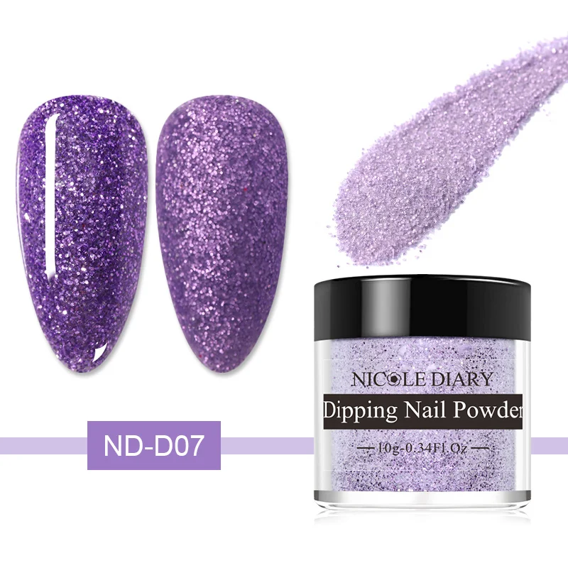 Пудра для ногтей NICOLE DIARY фиолетовая серия Dipping Dip блестящий хромовый пигмент