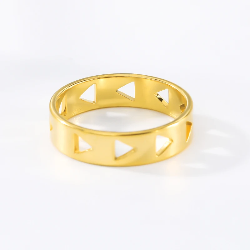 Полый треугольник гладкая парные кольца из нержавеющей стали золотые простые