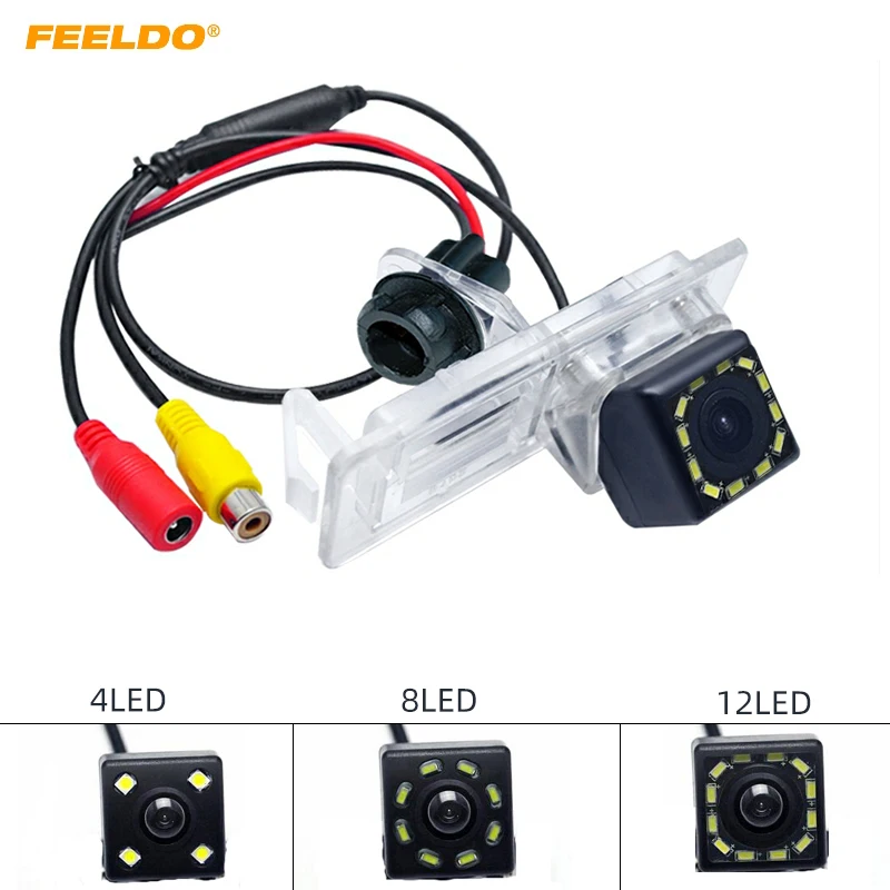 

FEELDO 1Set Car Rear View Camera With LED Light For Renault Fluence/Dacia Duster/Megane 3/Nissan Terrano #MX2810