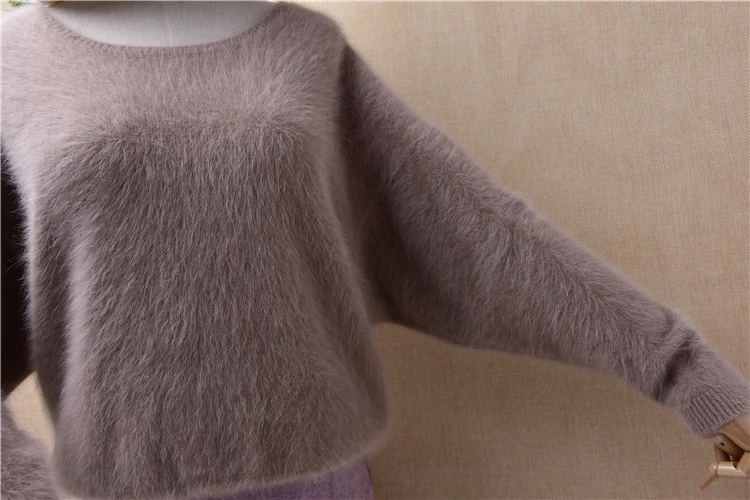 Женский модный Пушистый свитер из меха норки и кашемира вязаный Свободный