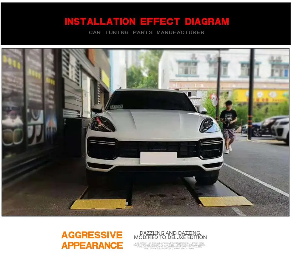Комплект кузова для Porsche Cayenne Facelift Bumper передний бампер губы боковые юбки задний бампер диффузор PP