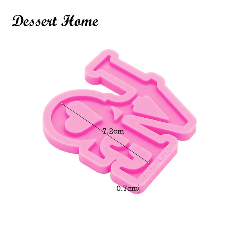 DY0284 Сделай Сам блестящая любовь форма эпоксидная смола LOVE with брелок с