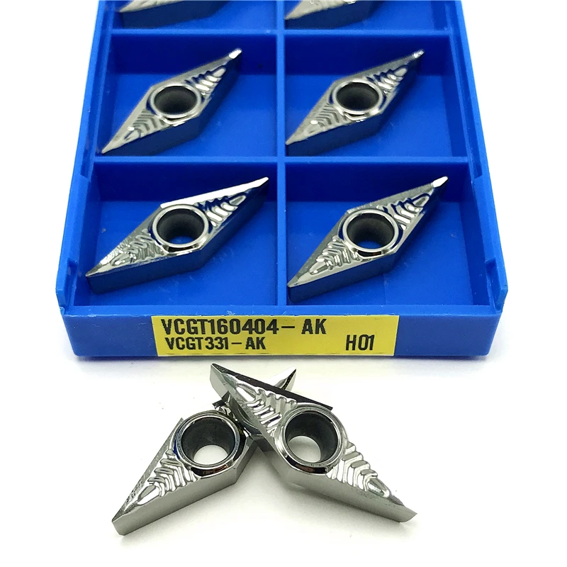 VCGT160408 AK H01 внешний токарный инструмент карбидные вставки CNC алюминиевая токарная