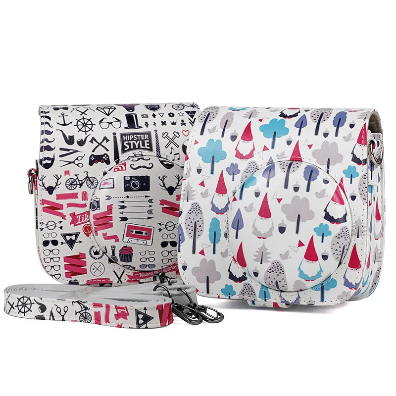 Новый чехол для камеры Fujifilm Instax Mini сумка из искусственной кожи с плечевым ремнем 9