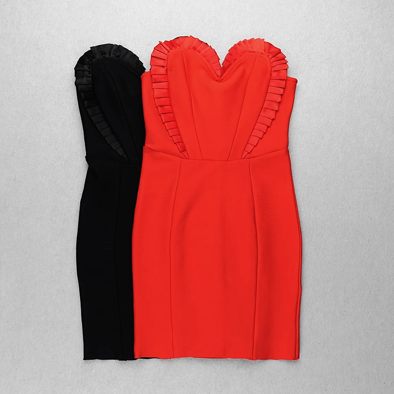 

Black Bandage Dress 2021 New Arrival Strapless Bandage Dress Bodycon Summer Women Sexy Club Party Dress Birthday Outfit