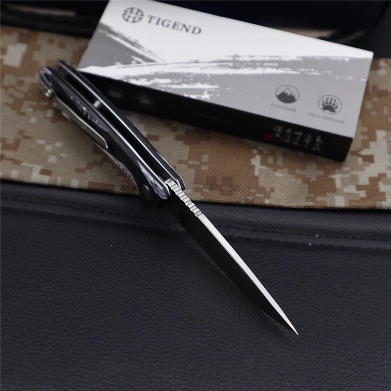 ТИГЕНД 1809 Нож D2 Сталь Складное Лезвие G10 Шарикоподшипник Карманный Армейский Ножи для Отдыха на Природе Охота Выживание Тактический Служебный ЕДК