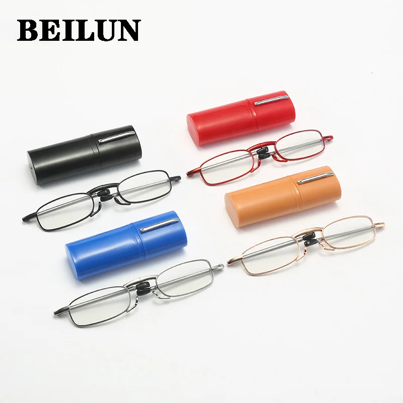 

Ultralig Folding Reading Glasses Women Men Mini Antenna Plastic Pen Holder Eyeglasses Anti Blue Light Metal Fine Edge Frame очки