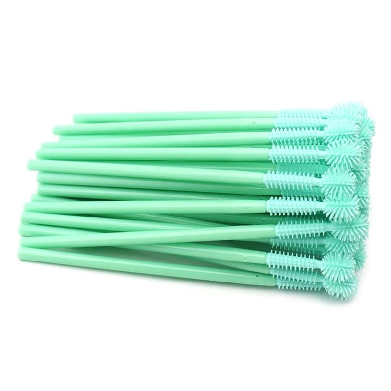 

50Pcs Disposable Silicone Eyelash Brush Comb Mascara Wand Applicator Makeup Tool