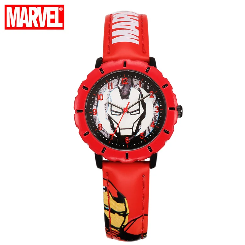Детские Модные Повседневные часы Super Hero с мягким кожаным ремешком кварцевые