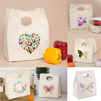 womens lunch bag thermal bento bowl pouch diner container butterfly pattern tote food storage handbag for picnic school office