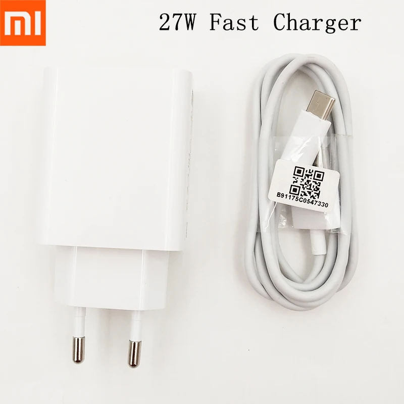Быстрое зарядное устройство Xiaomi 27 Вт EU/US адаптер турбо зарядки USB Type C кабель для Mi