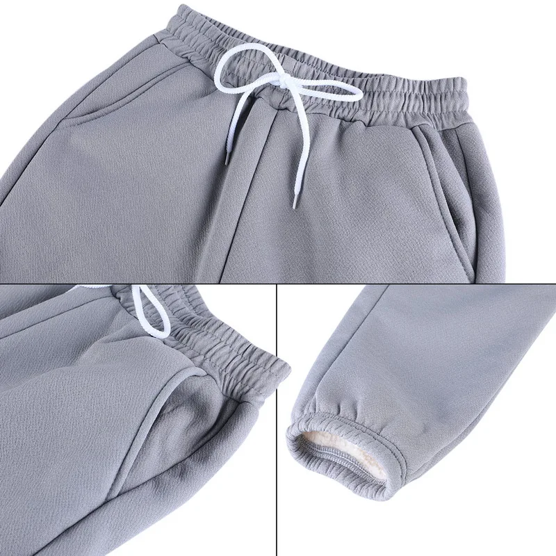 

Women Winter Thick Lambskin Cashmere Pants Warm Female Casual Cotton Pants Loose Harlan Long Trousers Plus Size