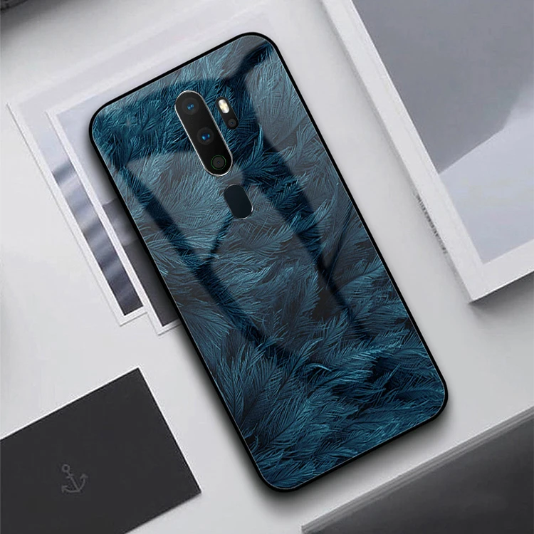 Чехол GFATIH для OPPO A9 чехол с принтом перьев звездное небо дизайнерский чехол из закаленного стекла для телефона для Oppo A5 чехол Funda