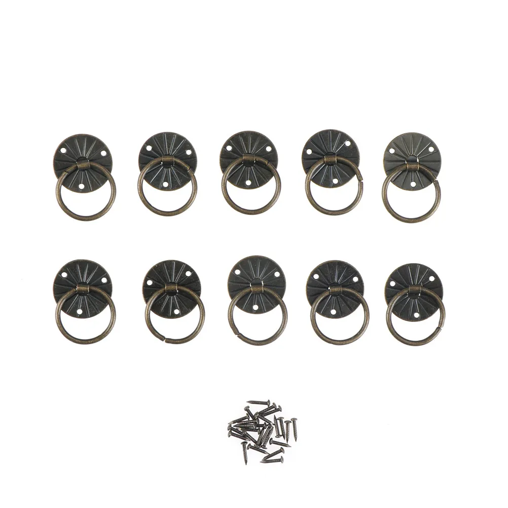 Античный латунный декоративный мини ящик для ювелирных изделий Мебельная ручка