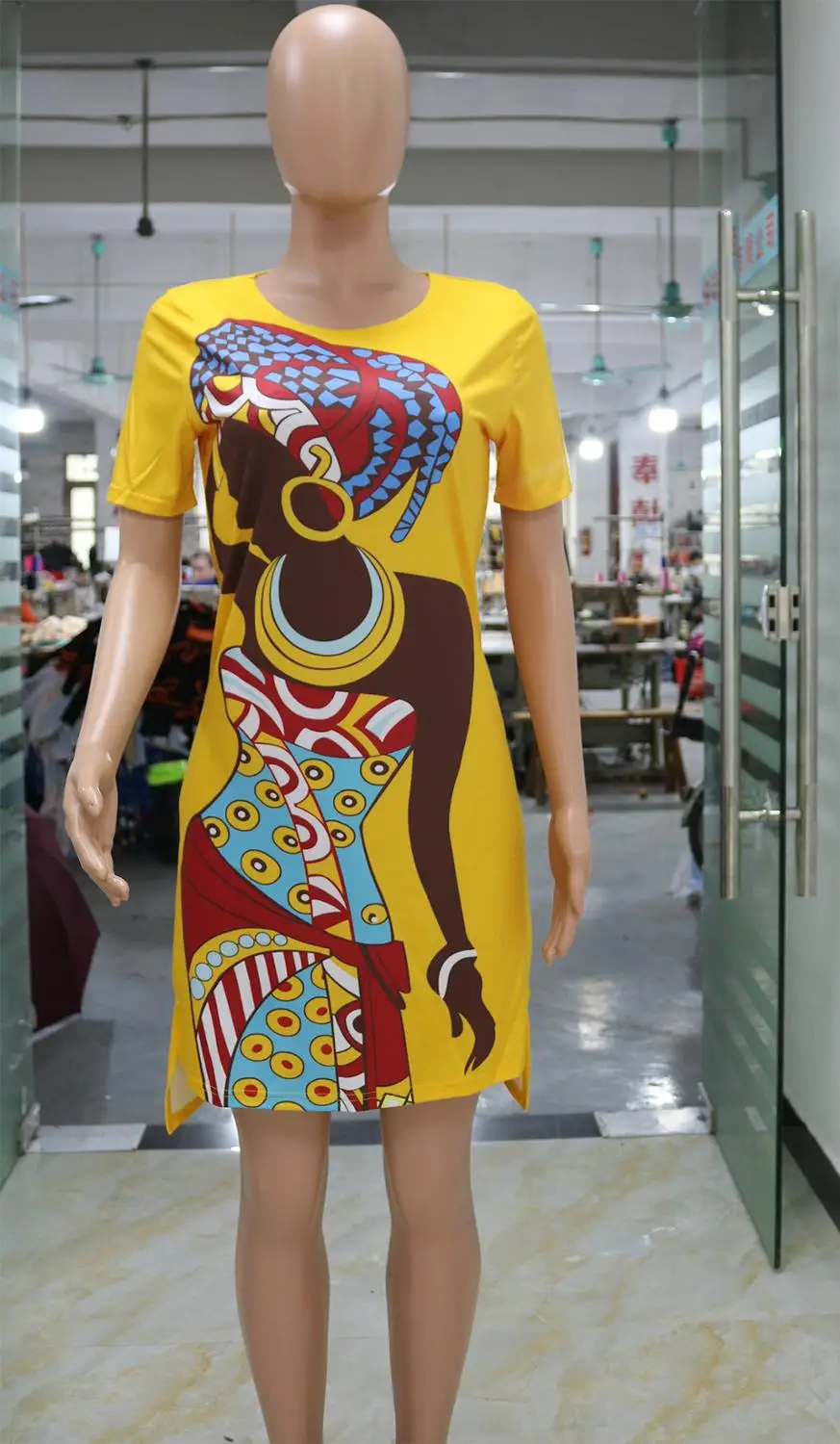 

African Clothes Women's Printed Dress Dashiki Fashion Summer Long Shirt Dresses Retro National Style Streetwear Free Delivery