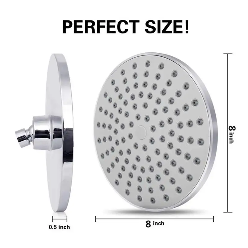 

High Pressure 8-Inch Round Fixed Shower Head Rainfall Shower Head Shower Faucet Waterfall Shower Head