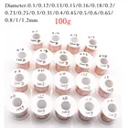 Медный провод 0,12 мм 0,25 мм 0,5 мм 1 мм 1,25 мм, Магнитный провод, эмалированная медная обмотка, катушка, медный провод, намоточный провод, вес 100 г