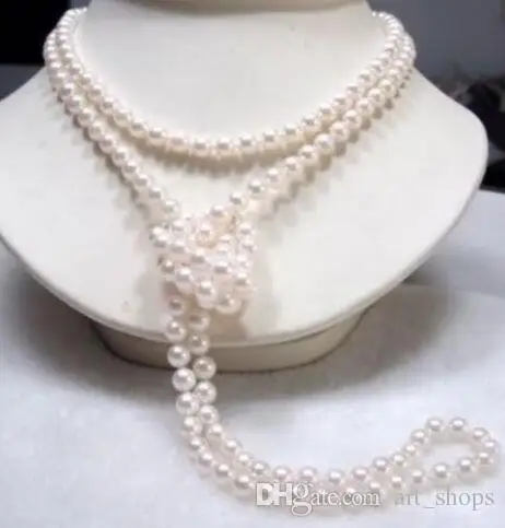 FFREE SHIPPING**Long 65&quot 7-8mm Genuine Natural White Akoya Cultured Pearl Necklace | Украшения и аксессуары