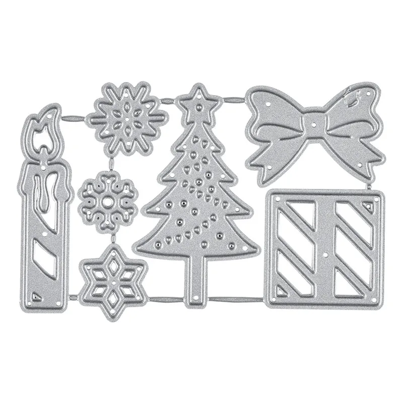 Naifumodo Christmas Tree Dies Gift Box Metal Cutting Scrapbooking for Card Making DIY Embossing Cuts Craft Letter | Дом и сад