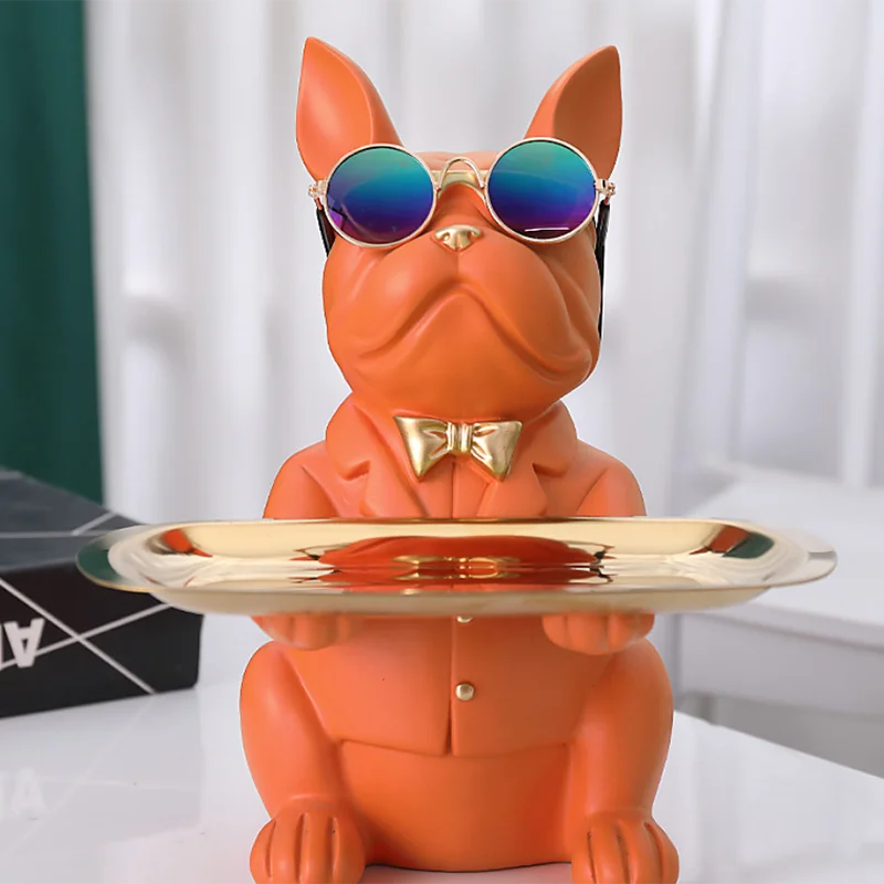 Скандинавская скульптура французского бульдога поднос для статуй собаки