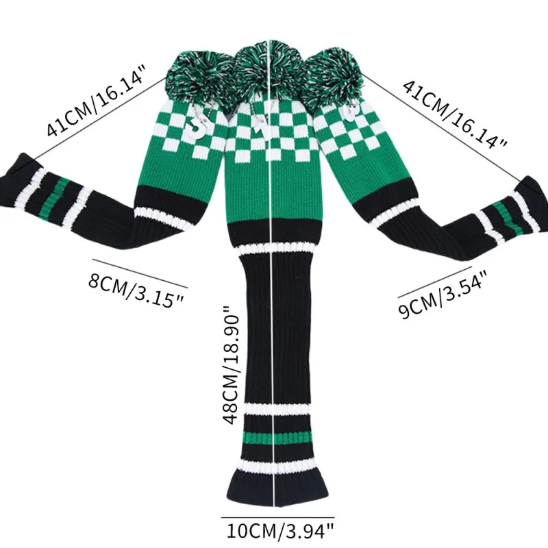 

3 PCS Knitted Golf Club Head Covers 1 3 5 Driver And Fairway HeadCovers Fits 460cc Drivers Golf Iron Head Covers Wedges Covers