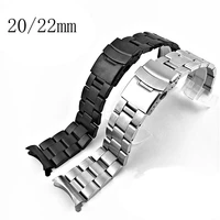 watch bnad for seiko casio solid steel band watch band black brushed frosted watch band 20mm 22mm for casio armani tissot