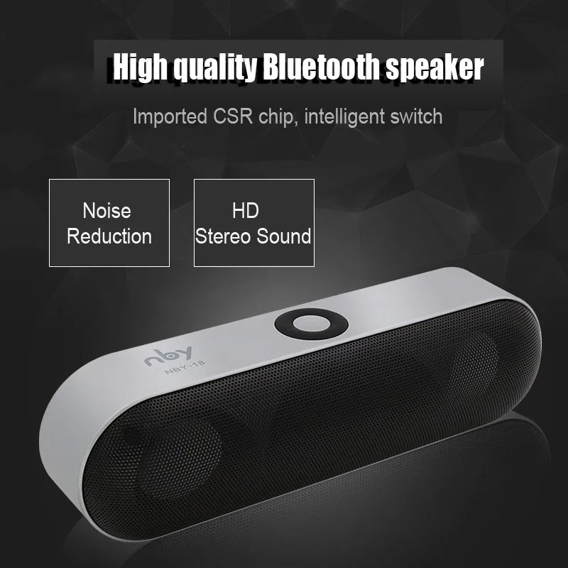 Компактный Bluetooth динамик NBY 18 беспроводная колонка TF/AUX/USB объемный 3D стерео
