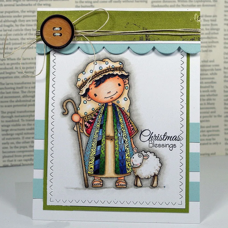 Сельская овчарка девочка овца Рождество благословение письмо металлические